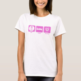 essen Sie Schlaf-Hockeyrosa T-Shirt