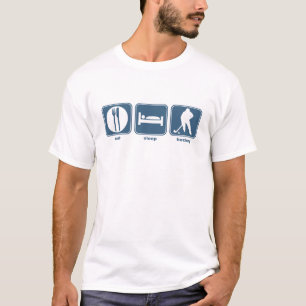 essen Sie Schlaf-Hockeyspieler T-Shirt