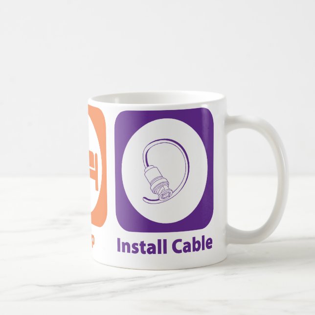 Essen Sie Schlaf installieren Kabel Tasse (Rechts)
