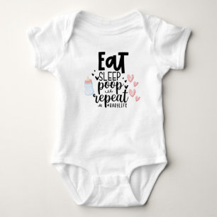 Essen Sie Schlaf Kackend Bodysuit für Baby (0-24M) Strampler