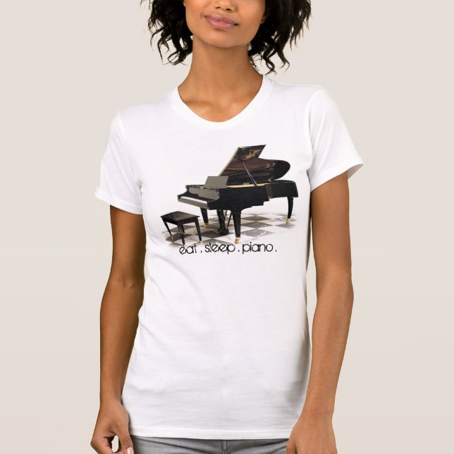 essen Sie. Schlaf. Klavier. T - Shirt (Vorderseite)