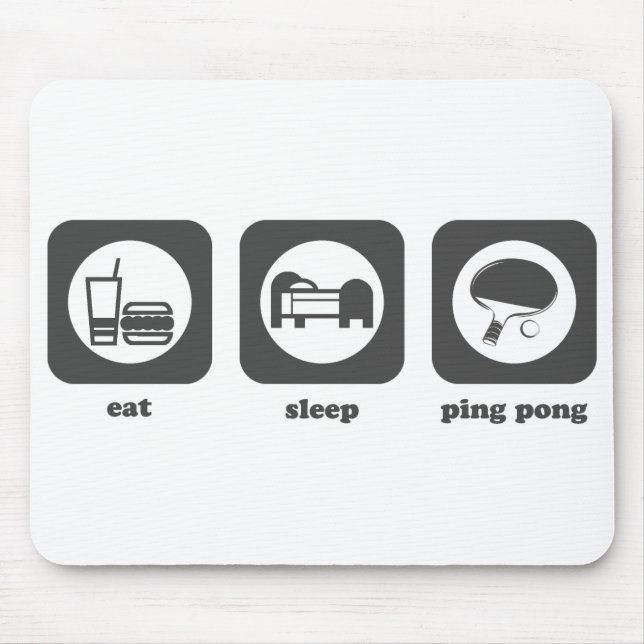Essen Sie. Schlaf. Klingeln Pong. Mousepad (Vorne)