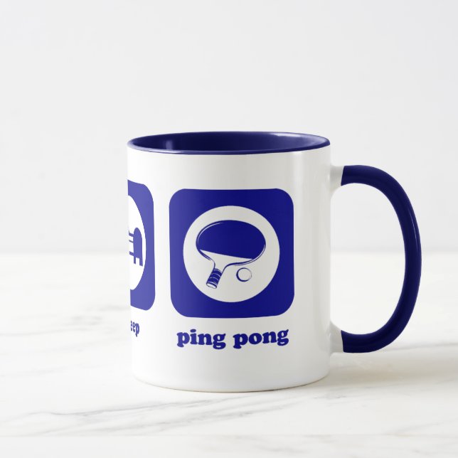 Essen Sie. Schlaf. Klingeln Pong. Tasse (Rechts)