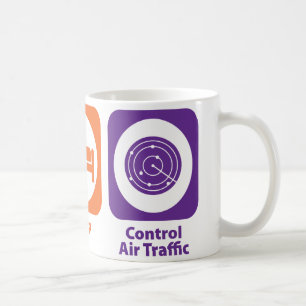 Essen Sie Schlaf-Kontrollen-Flugverkehr Tasse