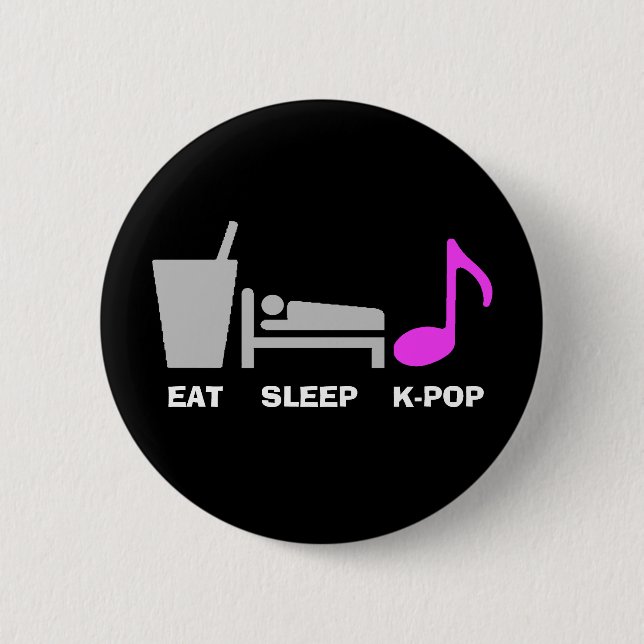 Essen Sie Schlaf Kpop Knopf (dunkel) Button (Vorderseite)