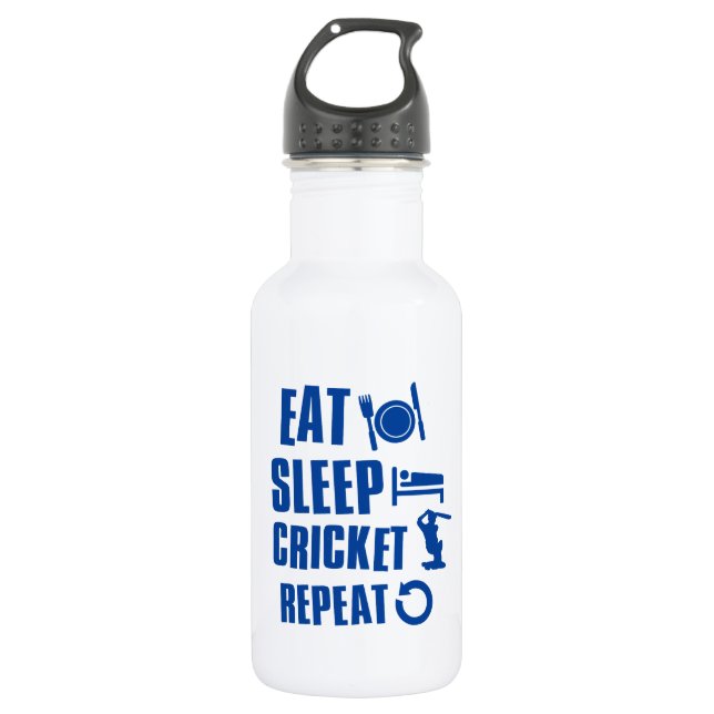 Essen Sie Schlaf Kricket Trinkflasche (Vorderseite)