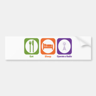 Essen Sie Schlaf laufen lassen einen Radio Autoaufkleber