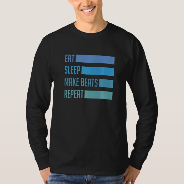 Essen Sie Schlaf machen Beats Deejay Dj Musik Tech T-Shirt (Vorderseite)