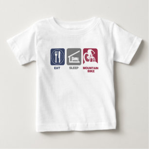 Essen Sie Schlaf-Mountainbike Baby T-shirt