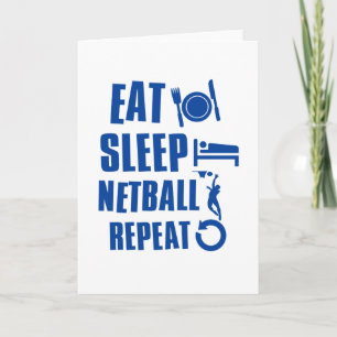 Essen Sie Schlaf Netball Karte