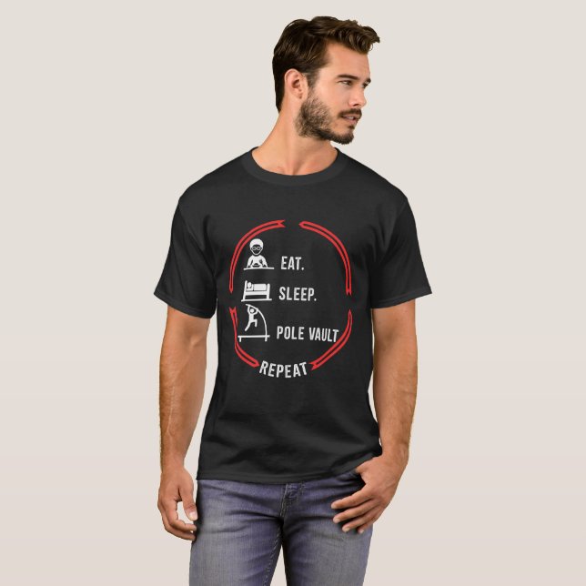 Essen Sie Schlaf-Pole-Wölbungs-T - Shirt (Vorne ganz)
