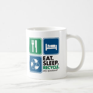 Essen Sie Schlaf recyceln Kaffeetasse