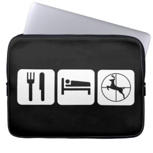 Essen Sie Schlaf-Rotwild-Jagd-lustiges Jagd-Logo Laptopschutzhülle