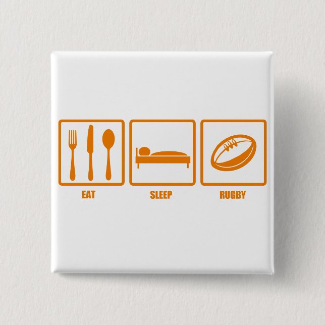 Essen Sie Schlaf-Rugby Button (Vorderseite)