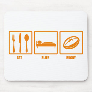 Essen Sie Schlaf-Rugby Mousepad