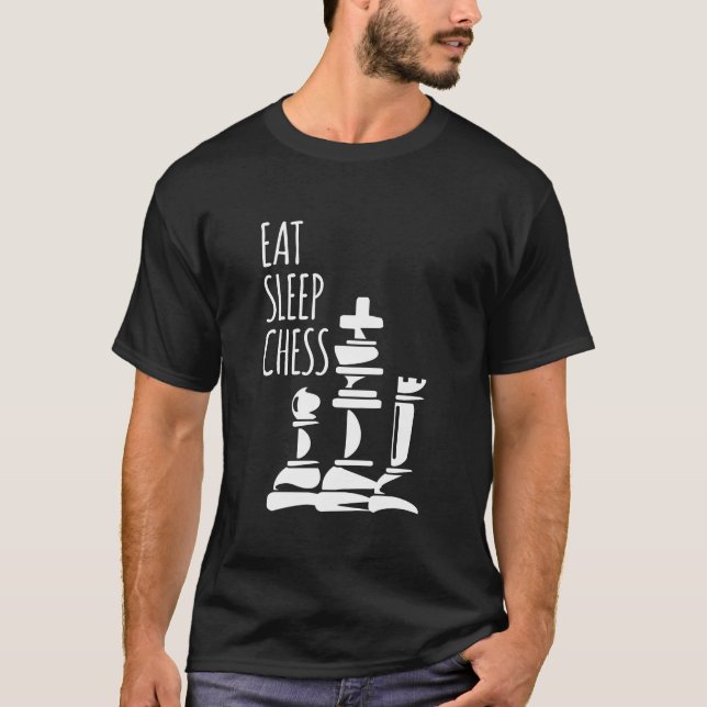 Essen Sie Schlaf-Schach T-Shirt (Vorderseite)