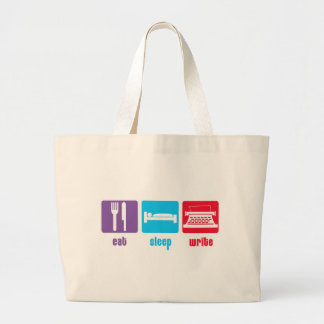 Essen Sie Schlaf schreiben Taschen-Tasche Jumbo Stoffbeutel