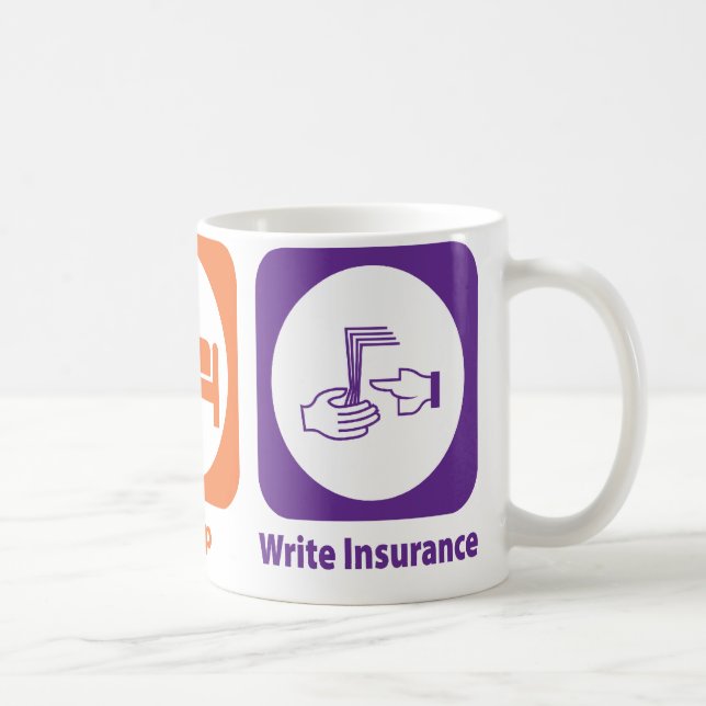 Essen Sie Schlaf schreiben Versicherung Kaffeetasse (Rechts)