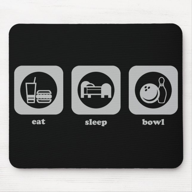 Essen Sie. Schlaf. Schüssel. Mousepad (Vorne)