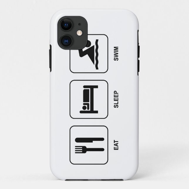 Essen Sie Schlaf-Schwimmen Case-Mate iPhone Hülle (Rückseite)