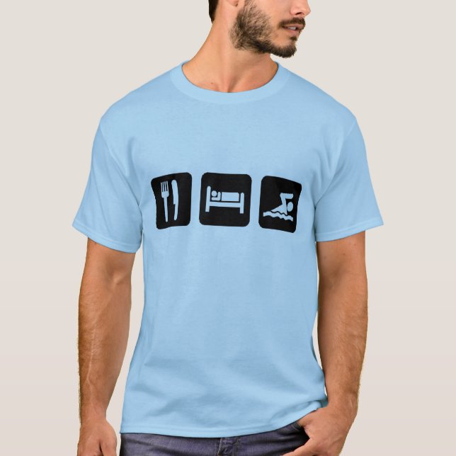 Essen Sie Schlaf-Schwimmen T-Shirt (Vorderseite)