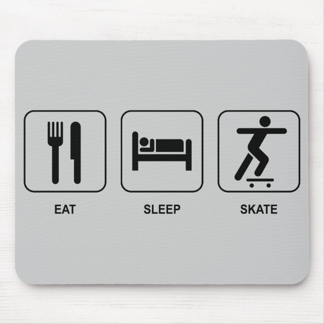 Essen Sie Schlaf-Skate Mousepad (Vorne)