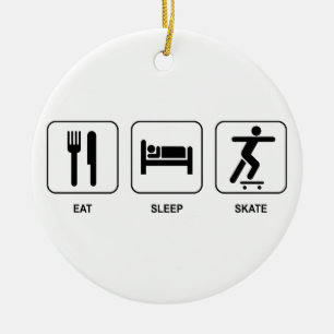 Essen Sie Schlaf-Skate-Verzierung Keramikornament