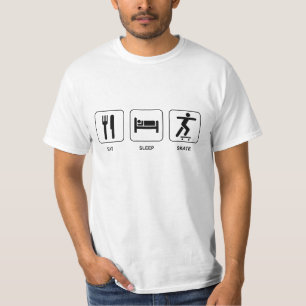 Essen Sie Schlaf-Skate-Wert-T - Shirt