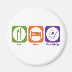 Essen Sie Schlaf-Spiel-Brücke Magnet