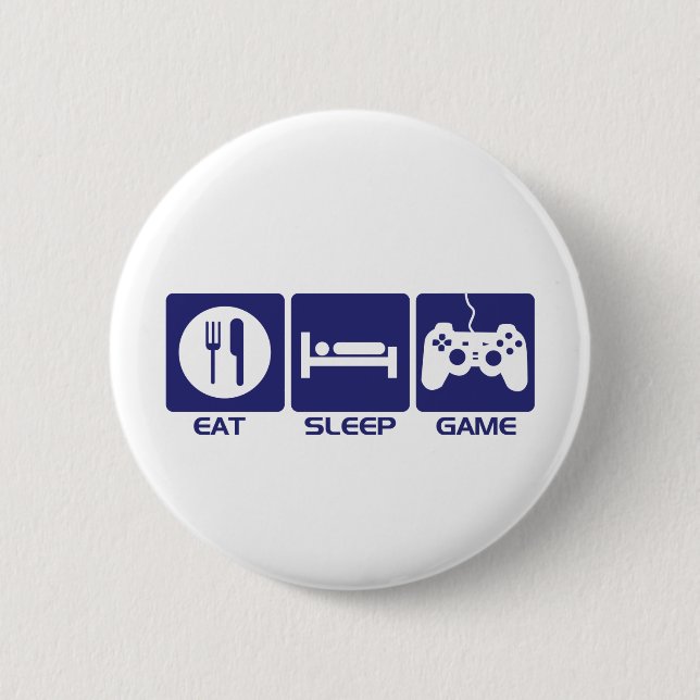 Essen Sie Schlaf-Spiel Button (Vorderseite)
