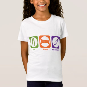 Essen Sie Schlaf-Spiel-Harmonika T-Shirt