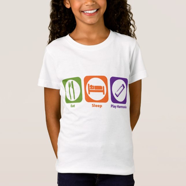 Essen Sie Schlaf-Spiel-Harmonika T-Shirt (Vorderseite)