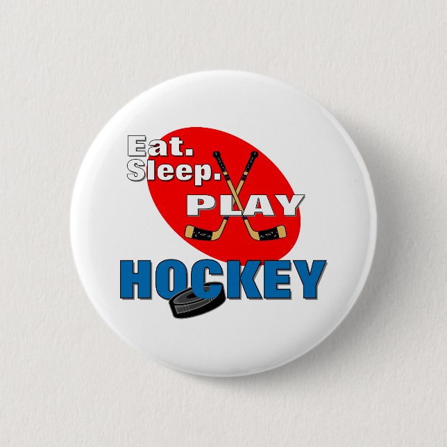 Essen Sie Schlaf-Spiel-Hockey Button (Vorderseite)