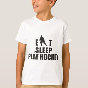 Essen Sie Schlaf-Spiel-Hockey-Kinder T-Shirt
