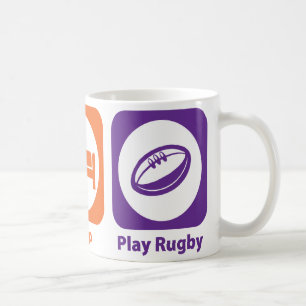 Essen Sie Schlaf-Spiel-Rugby Tasse