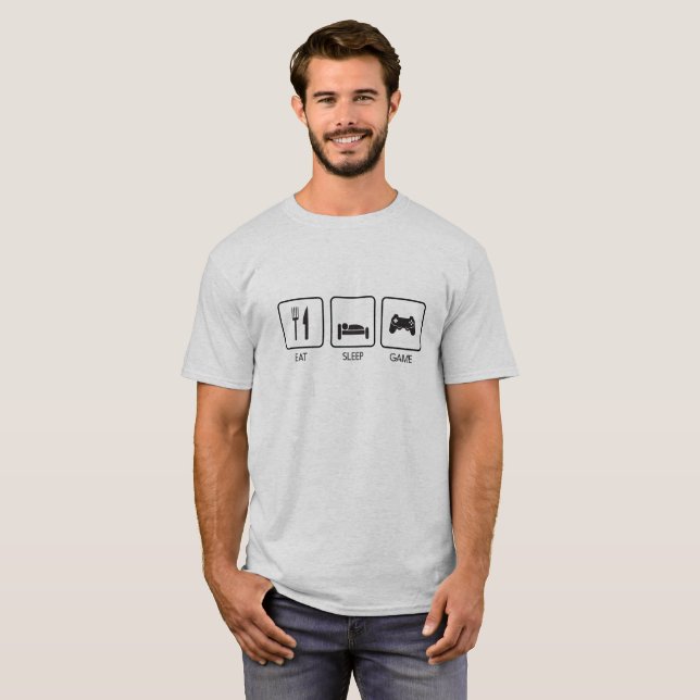 Essen Sie Schlaf-Spiel T-Shirt (Vorne ganz)