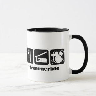 Essen Sie Schlaf-Spiel-Trommel-Ikonen Tasse