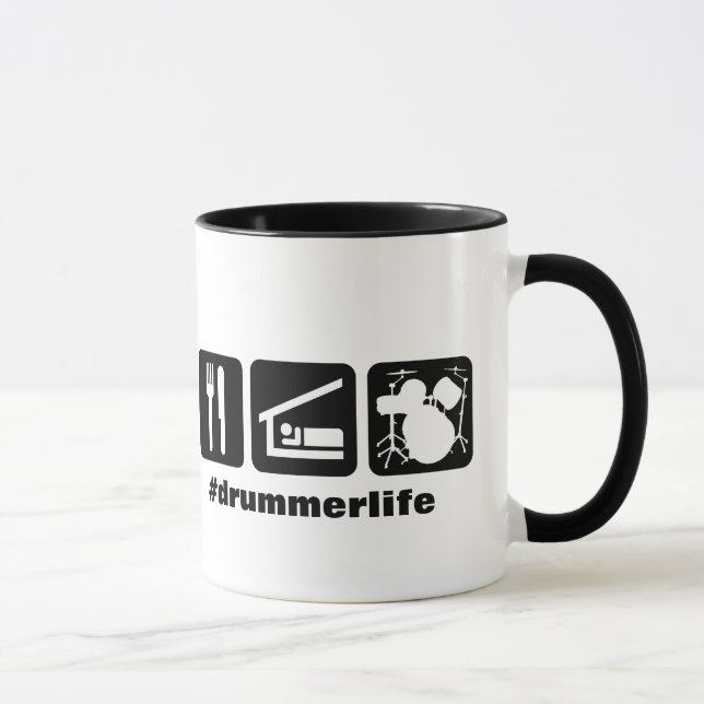Essen Sie Schlaf-Spiel-Trommel-Ikonen Tasse (Rechts)