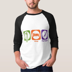 Essen Sie Schlaf-Spiel-Trompete T-Shirt