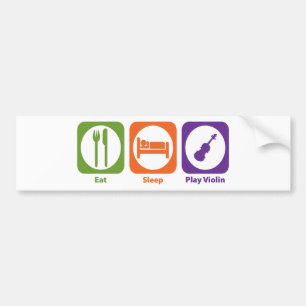 Essen Sie Schlaf-Spiel-Violine Autoaufkleber