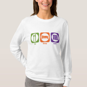 Essen Sie Schlaf-Steppdecke T-Shirt