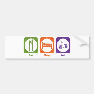 Essen Sie Schlaf-Strick Autoaufkleber