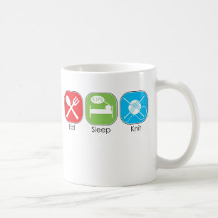 Essen Sie Schlaf-Strick Tasse