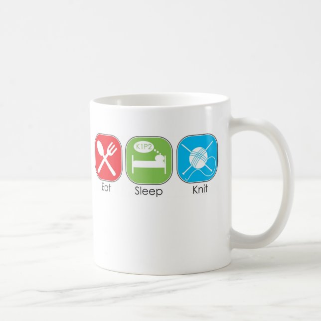 Essen Sie Schlaf-Strick Tasse (Rechts)