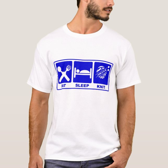 ESSEN SIE SCHLAF-STRICK-ZEICHEN T-Shirt (Vorderseite)