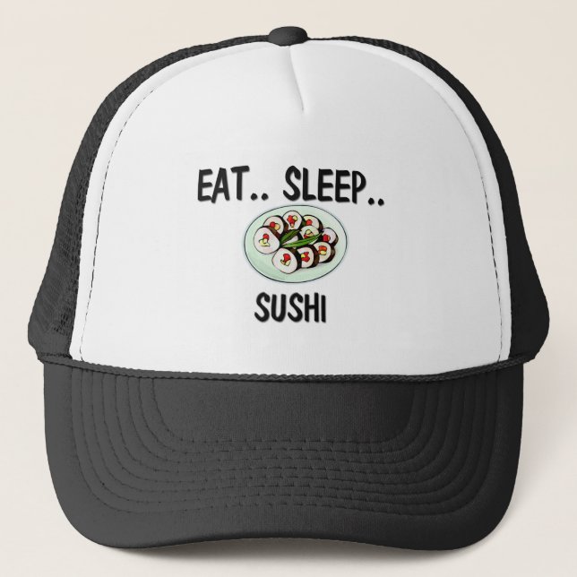 Essen Sie Schlaf SUSHI Truckerkappe (Vorderseite)