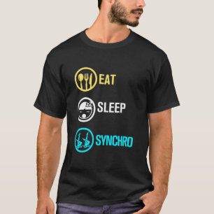 Essen Sie Schlaf Synchro synchronisiertes Schwimme T-Shirt