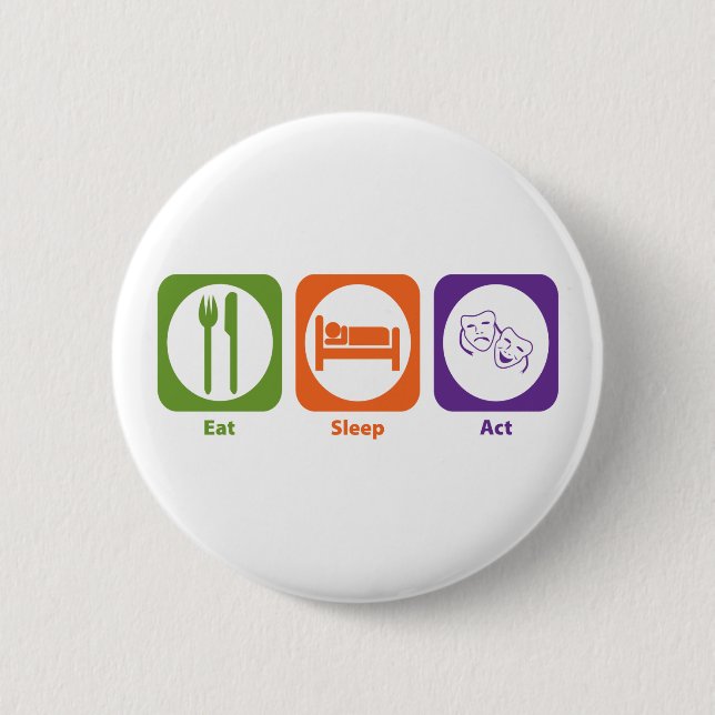Essen Sie Schlaf-Tat Button (Vorderseite)