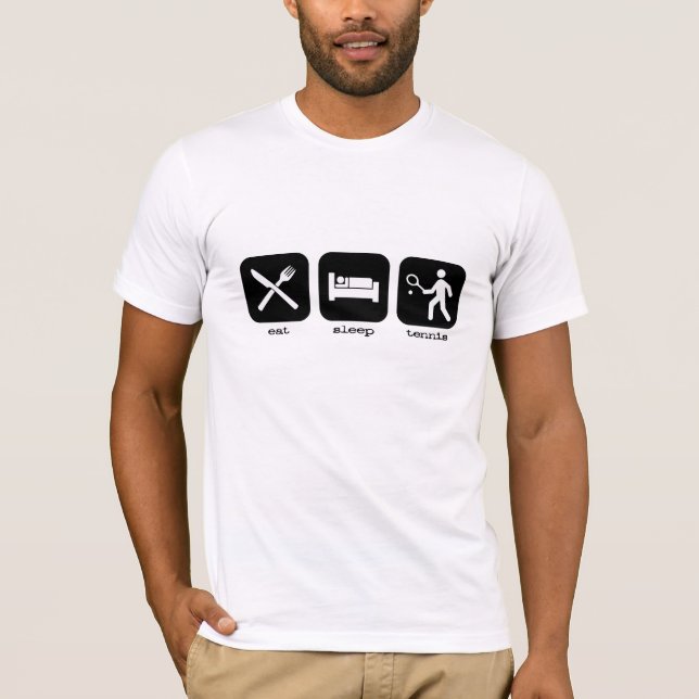 Essen Sie Schlaf-Tennis T-Shirt (Vorderseite)