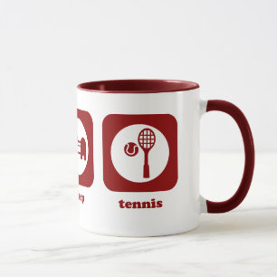 Essen Sie. Schlaf. Tennis. Tasse